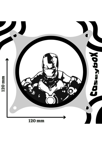 Ironman 120X120 mm Beyaz Çerçeveli Oyun Pc Aksesuarı, Masaüstü Bilgisayar Fan Kapağı modelleri