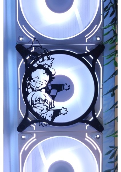 Demon Slayer 120X120 mm Siyah Çerçeveli Oyun Pc Aksesuarı, Masaüstü Bilgisayar Fan Kapağı fiyatları