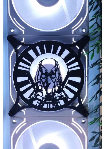 Deadpool 120X120 mm Siyah Çerçeveli Oyun Pc Aksesuarı, Masaüstü Bilgisayar Fan Kapağı