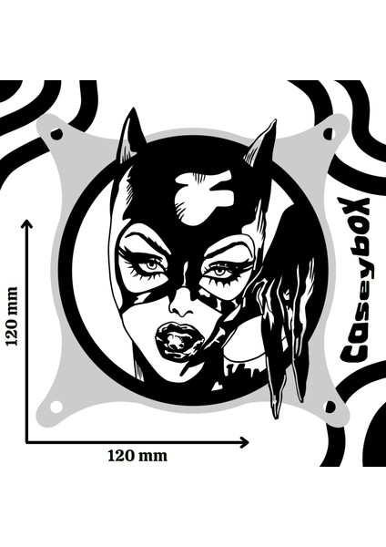 Catwoman 120X120 mm Beyaz Çerçeveli Oyun Pc Aksesuarı, Masaüstü Bilgisayar Fan Kapağı modelleri