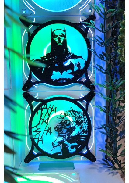 Batman-Joker 120X120 mm Siyah Çerçeveli Oyun Pc Aksesuarı, Masaüstü Bilgisayar Ikili Fan Kapağı