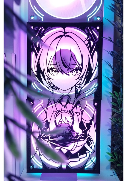 Hatsune Miku 120X120 mm Siyah Çerçeveli Pc Aksesuarı Masaüstü Bilgisayar Ikili Fan Kapağı