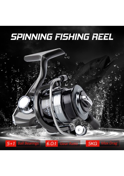 Spinning Makara 5+1 Paslanmaz Bb Güçlü Balık Tutma Makarası Cnc Alüminyum Makara Tepsisine Sahip (Yurt Dışından)