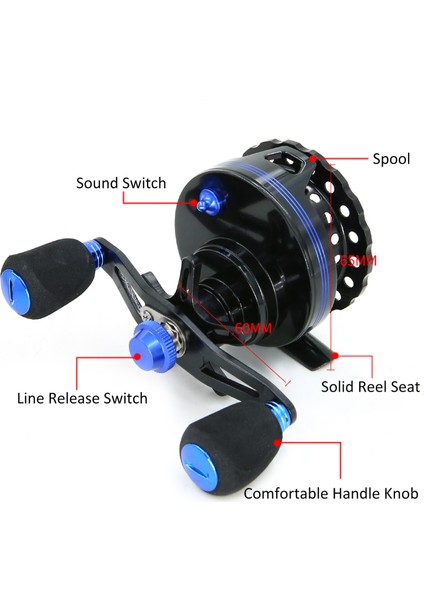 Tam Metal Buz Altı Balık Tutma Makarası, Yumuşak (Yurt Dışından) fiyatları