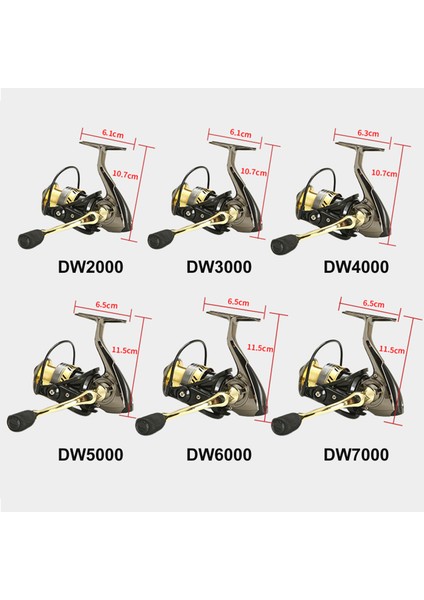 2000 - 7000 Serisi Metal Spool Spinning Reel 8kg Maksimum Sürükleme Ultra Yumuşak (Yurt Dışından)