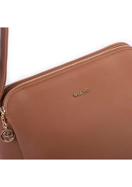 Kadın Çapraz Yumuşak Deri Çıtçıtlı Üç Bölmeli Çanta Taba Buffalo fiyatları