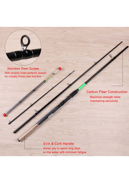 De Markalı 3,6 Metre Uzunluğunda, Uzun Menzilli Yeşil Karbonlu Rod Besleyici Balık Tutma Çubuğu (Yurt Dışından) modelleri