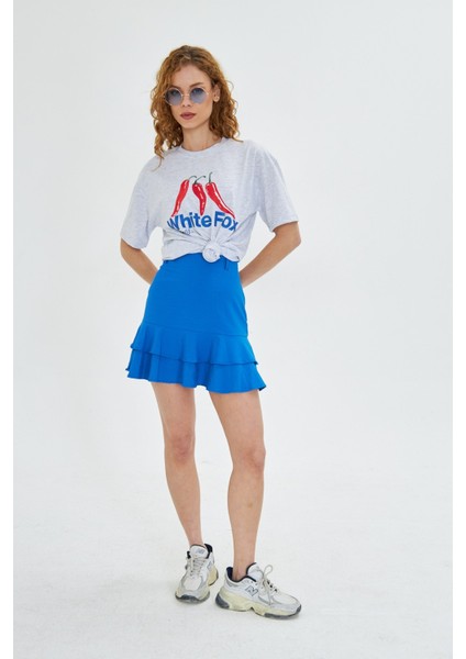 White Fox Kadın Biber Baskılı Bisiklet Yaka T-Shirt fiyatları