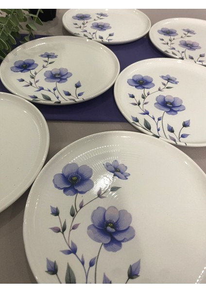 Mor Menekşe Model 20 cm 6 Adet Servis Pasta Tabağı fiyatları