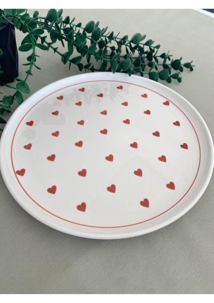 Love Kırmızı Kalp 25 cm Büyük Servis Tabağı modelleri