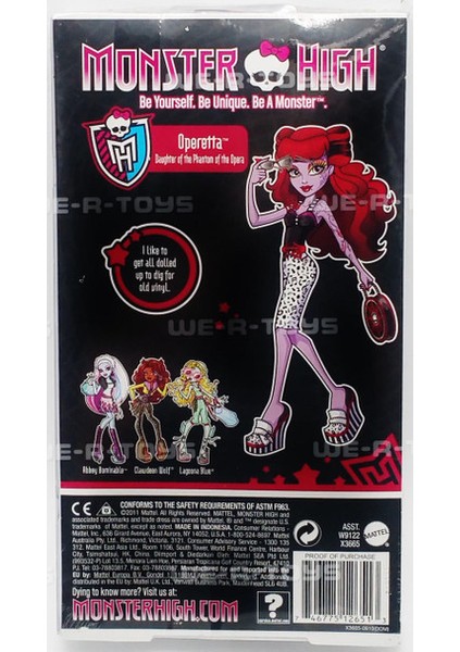 Monster High Operetta Maul Session Moda Paketi X3665 W9122