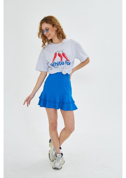 White Fox Kadın Biber Baskılı Bisiklet Yaka T-Shirt fiyatları