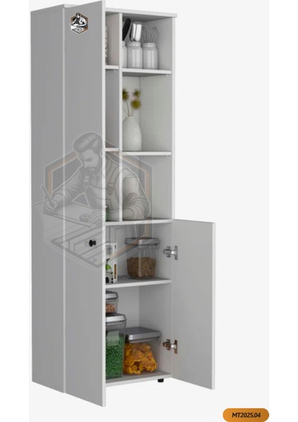 Tamamı Mdf 2 Kapaklı ve Açık Raflı Çok Amaçlı Mutfak Dolabı/kavanozluk/kiler Dolabı fırsatları