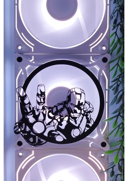 Ironman 120X120 mm Beyaz Çerçeveli Oyun Pc Aksesuarı, Masaüstü Bilgisayar Fan Kapağı fiyatları