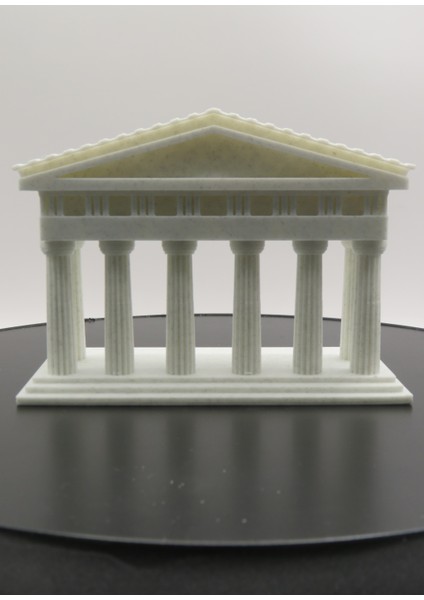 Antik Tapınak Kitaplık Başlığı - 3D Baskı Dekoratif Kitap Desteği | Mimari Tasarım