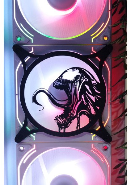 Venom 120X120 mm Siyah Çerçeveli Oyun Pc Aksesuarı, Masaüstü Bilgisayar Fan Kapağı