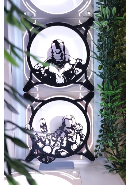 Ironman 120X120 mm Siyah Çerçeveli Oyun Pc Aksesuarı, Masaüstü Bilgisayar Ikili Fan Kapağı fiyatları