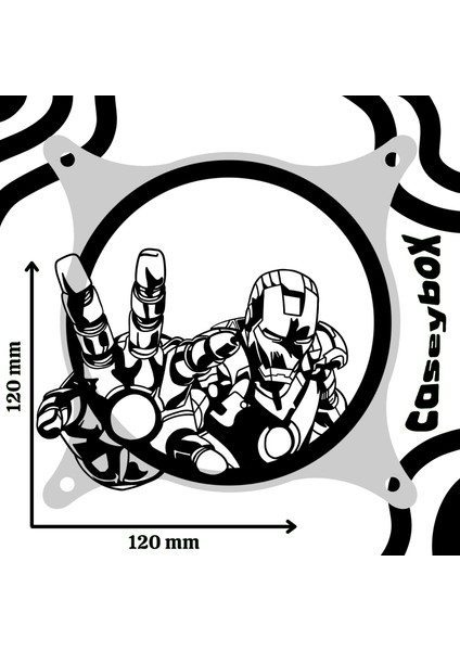 Ironman 120X120 mm Siyah Çerçeveli Oyun Pc Aksesuarı, Masaüstü Bilgisayar Ikili Fan Kapağı fırsatları