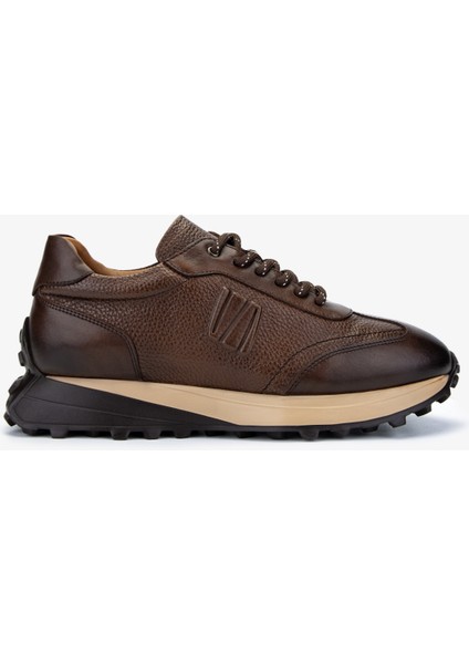 Erkek Deri Kahverengi Sneakers & Spor Ayakkabı 383 6400 Erk Ayk Y25 Khv Slvr/khv Fltr
