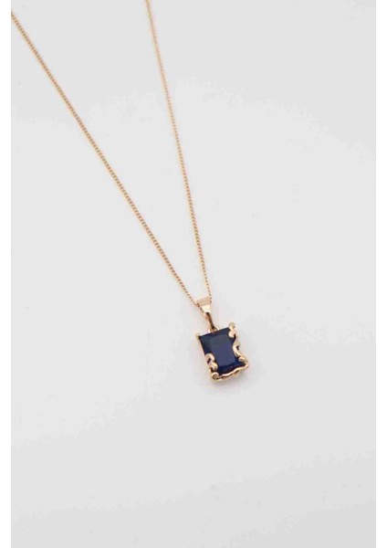 Shesra Lacivert Taş Vip Kolye