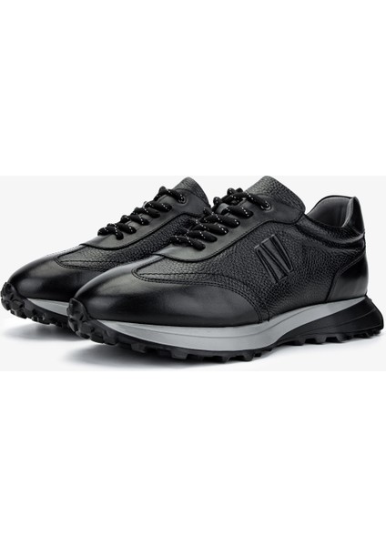 Erkek Deri Siyah Sneakers & Spor Ayakkabı 383 6400 Erk Ayk Y25 Syh Slvr/syh Fltr fırsatları