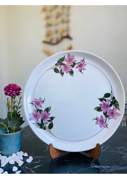 Kar Çiçeği Büyük Yuvarlak Orta Servis Tabağı 25CM