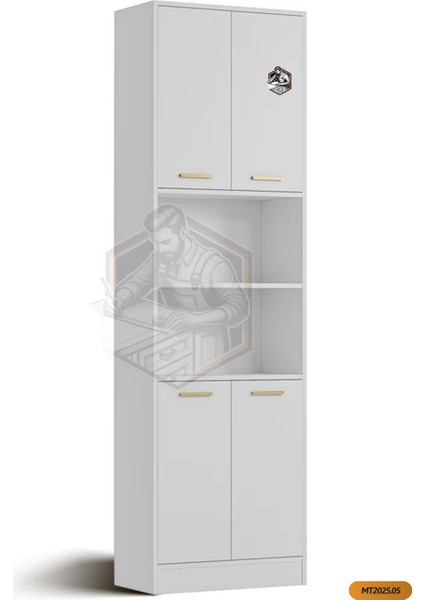 Tamamı Mdf 4 Kapaklı ve Açık Raflı Çok Amaçlı Mutfak Dolabı/kavanozluk/kiler Dolabı indirimleri