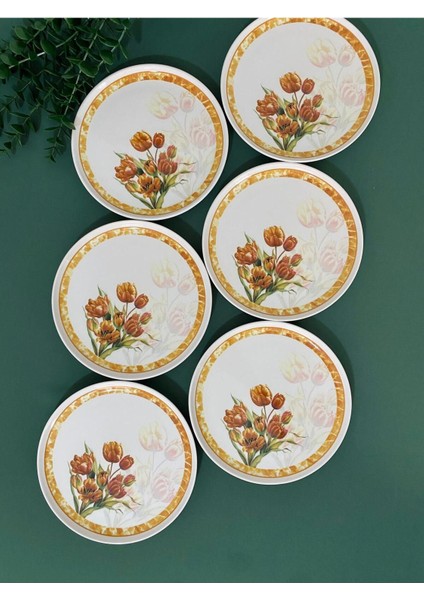 Vintage Lale 6 Adet Servis/pasta Tabağı