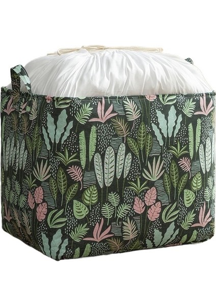 Depolama Sepeti 100L (50*40*50CM) Bağcıklı Kirli Çamaşır Sepeti Taşıma Giysileri Yorgan Saklama Çantası (Yurt Dışından)