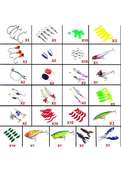 101 Parça Karışık Yemiş Balık Sahte Yapışır Tuzak Seti (Yurt Dışından)