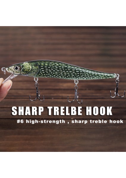 Sinklik Minnow Çekim Uçları 12CM 13.3g 3D Gerçekçi Gözlü Yüksek Çözünürlüklü Detaylı Sert Balık Uçları (Yurt Dışından) indirimleri