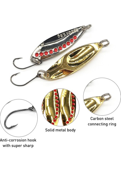 6 Adet Altın Gümüş Renkli Yüksek Kaliteli Uzun Menzilli Sert Balık Uydurmaları (Yurt Dışından) modelleri