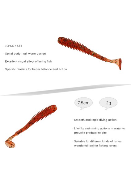 10 Adet Spiral Şekilli Yumuşak Balık Ustası Li (Yurt Dışından) indirimleri