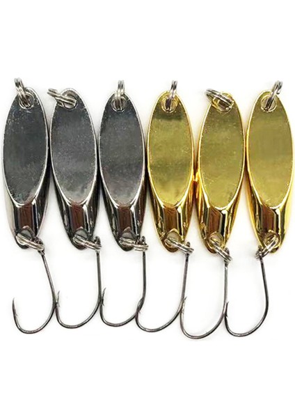 6 Adet Sert Balık Tutma Yaprağı Altın Gümüş Metal Uzun Atışlı Vahşi Hareketli (Yurt Dışından)