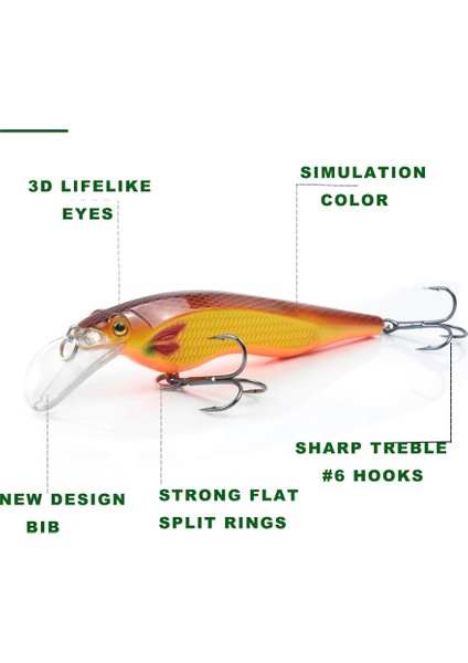 4,7 Inç Biyonik Sert Yüzen Balık Ustası 注：“4.7in”这里按土耳其语习惯将小数点用逗号表示，“floating Fishing Lure”常见表达为“balık Ustası” ，不过“balık Ustası”更偏口语化，书面上“balık Ustası” 也可以用“balık Hilecisi”替换。 (Yurt Dışından) modelleri