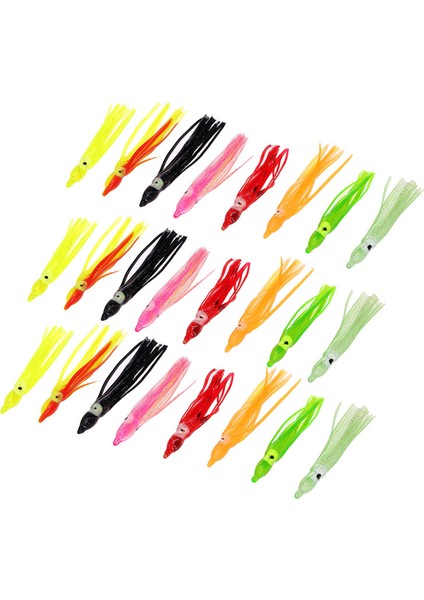 24 Adet Yumuşak Plastik Ahtapot Yapay Yemleri Tatlısu Veya Tuzlu Su Balıkçılığı (Yurt Dışından)