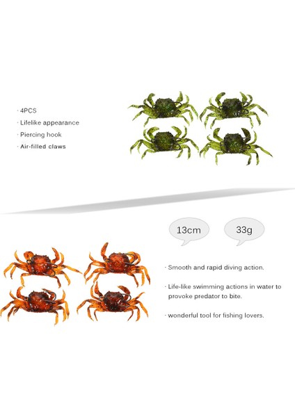 4 Adet Yumuşak Balık Tutma Yengeç S Uçları (Yurt Dışından) indirimleri
