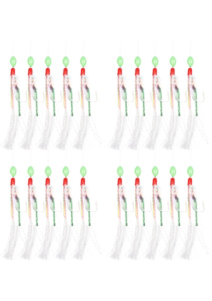 Üskümru Tüylü Kancalı Balık Uydurmaları 4 Paket 20 Adet (Yurt Dışından)
