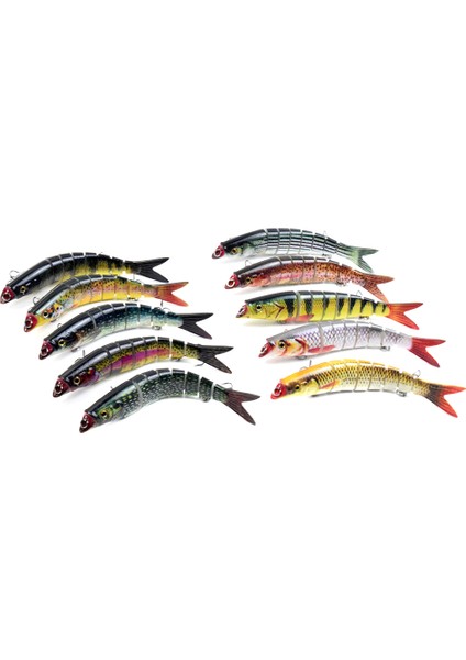 Biyyonik Çok Eğimli Sert Yem 8 Parça Batarak Balık Tutma Kümesi 3D Gözlü Canlımsı (Yurt Dışından) fırsatları