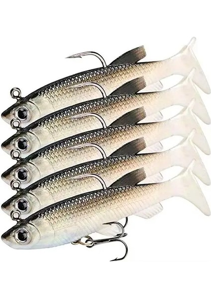 Yumuşak Biyyonik Çift Kancalı Plastik Balık Yapay Yem 5'li Paket (Yurt Dışından)