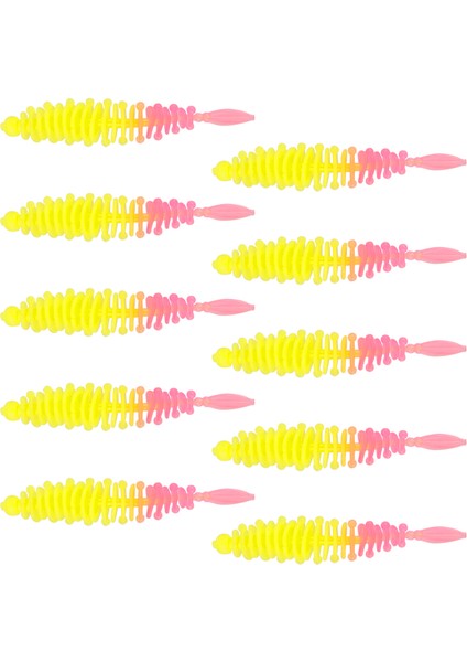 10 Adet Yumuşak Solucan Balık Tutma Yapay Çekicileri Gerçekçi (Yurt Dışından)