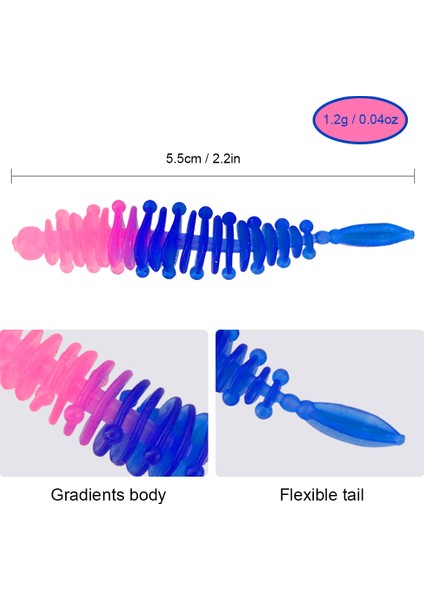 10 Adet Yumuşak Solucan Balık Tutma Yapay Çekicileri Gerçekçi (Yurt Dışından) modelleri