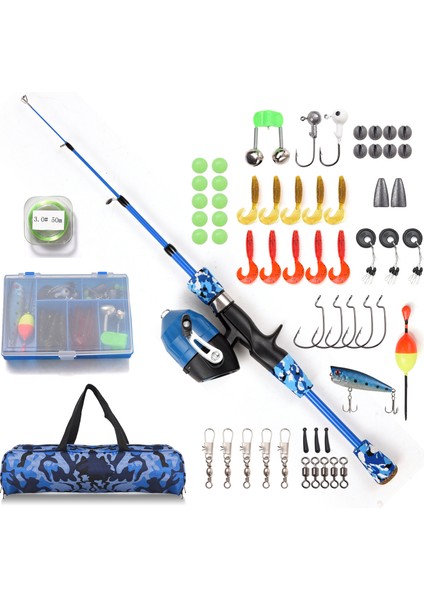Çocuk Balık Tutma Mıçağı ve Makara Kombosu Taşımada Çantası ile Teleskopik Atma Mıçağı (Yurt Dışından)