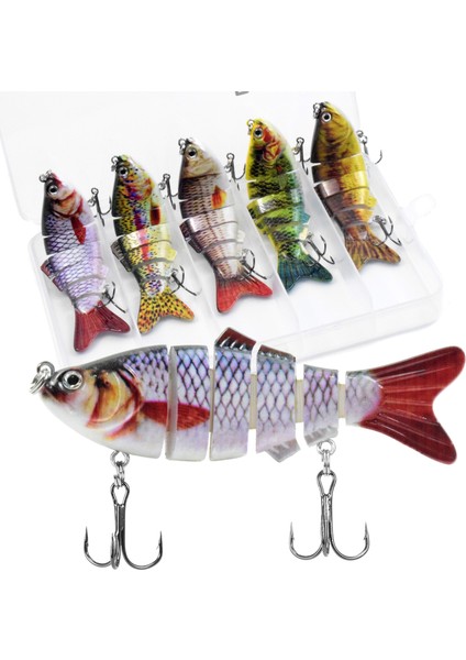 5 Adet 4 Inçlik Çoklu Bağlantılı Canlımsı Balık Tutma Yaprakları (Yurt Dışından)