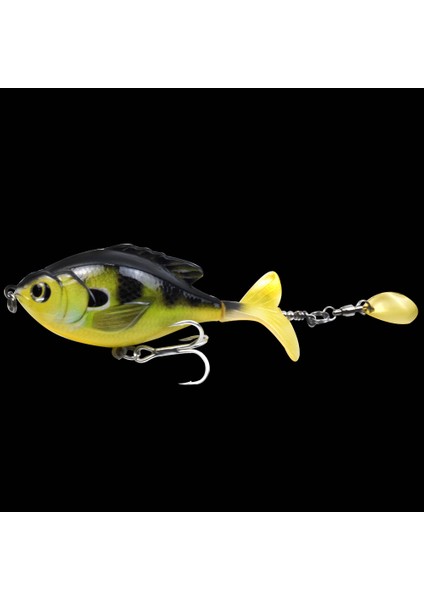 3.7 Inç 0.60 Ons Topwater Wobbler Yapay Ürün Canlı Altın Balık Tasarımı Döner Kuyruklu 3D Gözlü Balık Tutma Cüce (Yurt Dışından) fiyatları