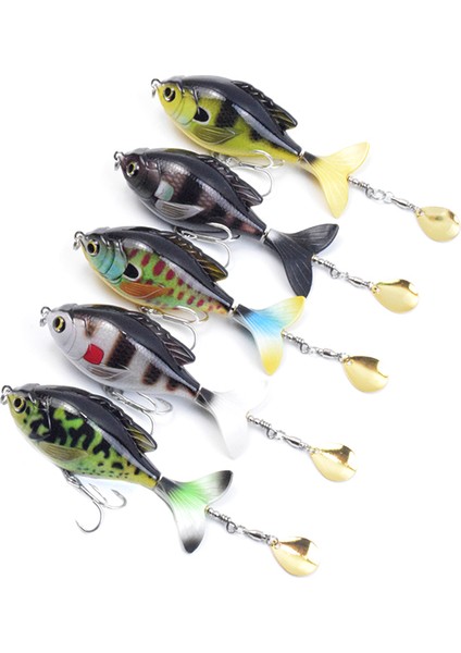 3.7 Inç 0.60 Ons Topwater Wobbler Yapay Ürün Canlı Altın Balık Tasarımı Döner Kuyruklu 3D Gözlü Balık Tutma Cüce (Yurt Dışından) modelleri