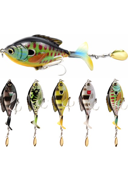 3.7 Inç 0.60 Ons Topwater Wobbler Yapay Ürün Canlı Altın Balık Tasarımı Döner Kuyruklu 3D Gözlü Balık Tutma Cüce (Yurt Dışından) indirimleri