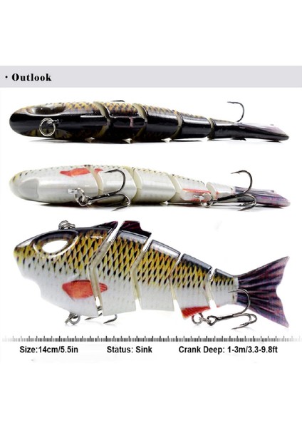 Biyyonik Balık Yakalama Üstü 5 Parça Gerçekçi Crankbait (Yurt Dışından) modelleri