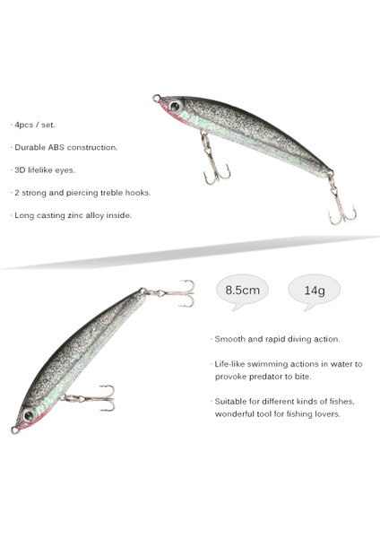 4 Adet 85MM 3D Gözlü Dalı Yapışkan Uçlu Uzun Menzilli Sahtecik (Yurt Dışından) fırsatları