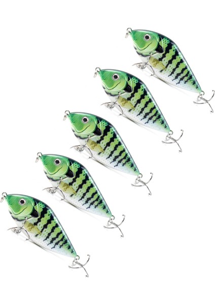 5 Adet 2,8 Inç Balık Tutma Biyomimetik Sert Yapay Yaprak Titreyen Ürün (Yurt Dışından)